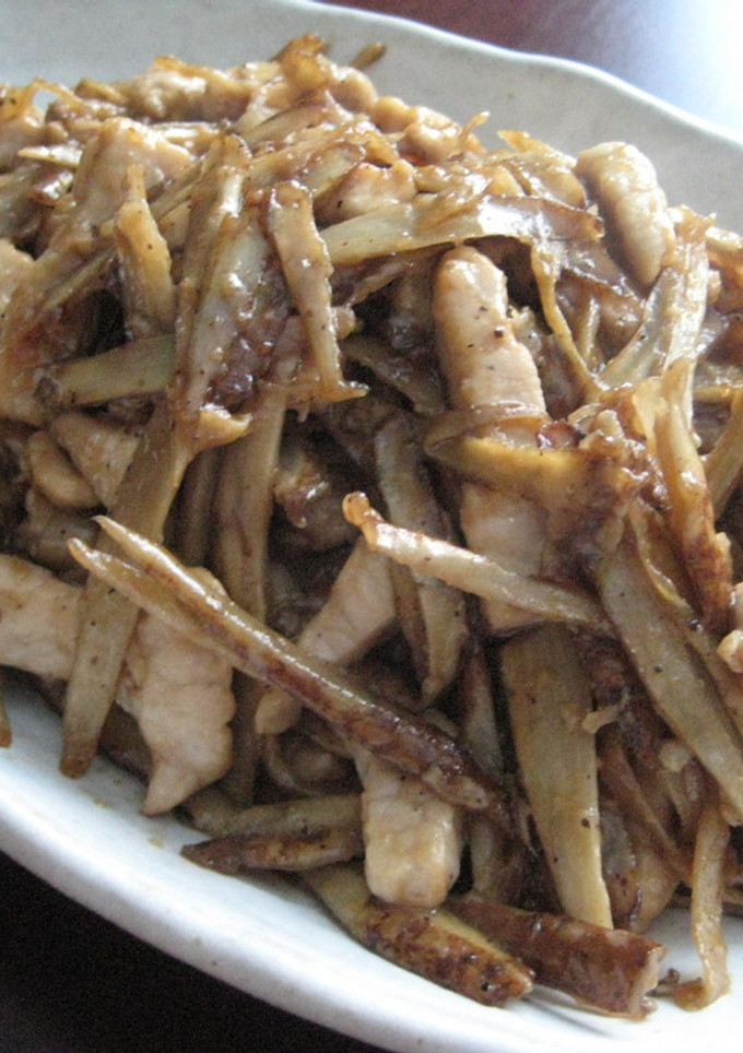 ごぼうと細切り豚肉の炒めもの-レシピのメイン写真