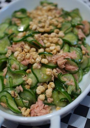 デリ風・ツナ風味な胡瓜＆はと麦サラダ12-レシピのメイン写真
