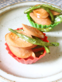 簡単☆いんげんとお魚ソーセージの炒め物-レシピのメイン写真