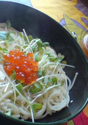 理研青じそ香味だれで2つのプチプチパスタ-レシピのメイン写真