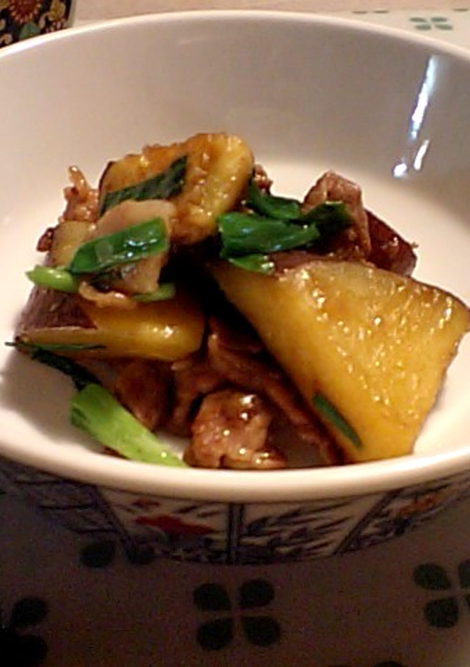 さつまいもと豚肉の炒め煮-レシピのメイン写真