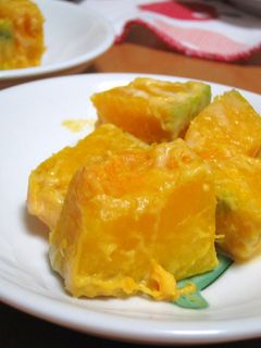 レンジで簡単♪かぼちゃのマヨつゆ和え-レシピのメイン写真