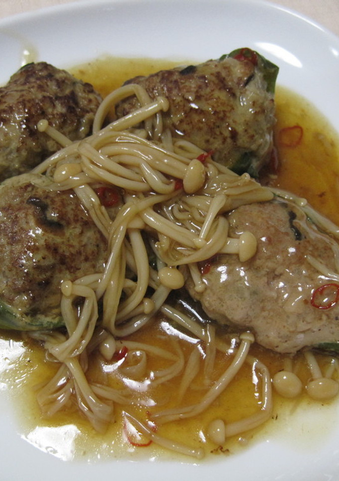 ピーマンの肉詰め～えのきの和風たれ～-レシピのメイン写真