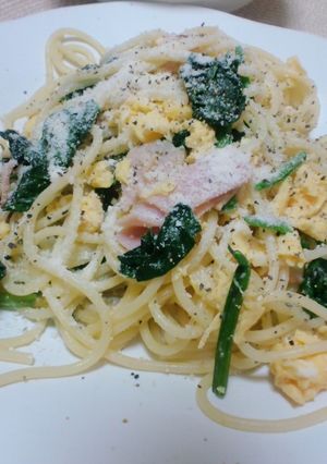 ☆ほうれん草とたまごとハムの春色パスタ☆-レシピのメイン写真