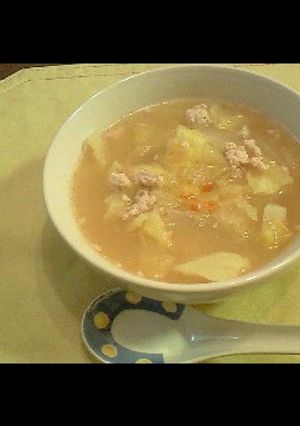 簡単キャベツのゴマだれスープ♪-レシピのメイン写真