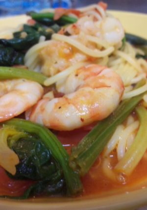☆海老とトマトとほうれん草のパスタ☆-レシピのメイン写真