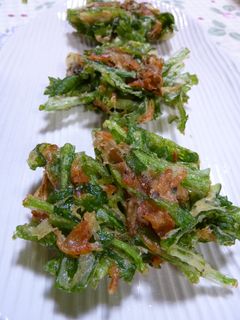 春菊と舞茸と干しエビの揚げもの✿-レシピのメイン写真