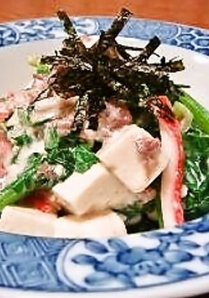 ✿博多な花と豆腐の梅あえ✿-レシピのメイン写真