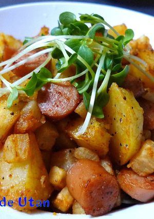 じゃがいもとウインナーのオイケチャ炒め-レシピのメイン写真