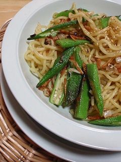 焦がしネギとオクラの焼きそば。-レシピのメイン写真