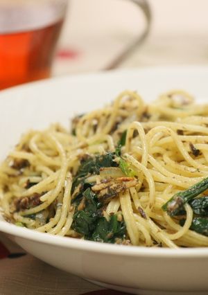 オイルサーディンとほうれん草のパスタ-レシピのメイン写真