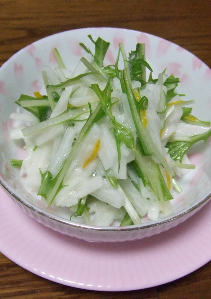 あと一品！水菜と長芋のさっぱり和え-レシピのメイン写真