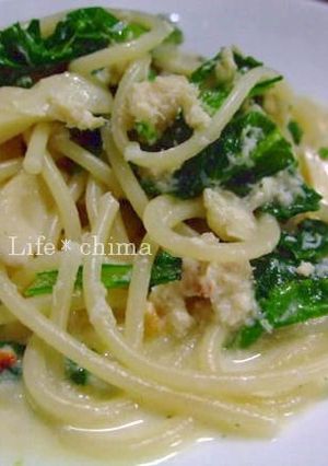 ワタリガニと菜の花のクリームパスタ-レシピのメイン写真