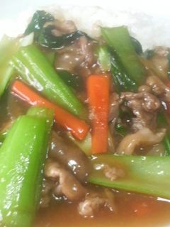 チンゲン菜と豚肉のあんかけ炒め♪-レシピのメイン写真