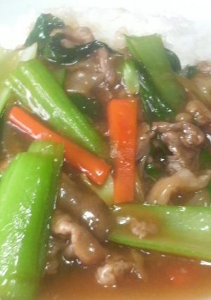 チンゲン菜と豚肉のあんかけ炒め♪-レシピのメイン写真