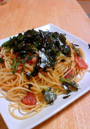 ベーコンと大葉の和風にんにく醤油パスタ-レシピのメイン写真