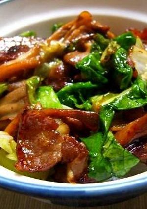 焼肉バター風味のレタ舞茸豚丼-レシピのメイン写真