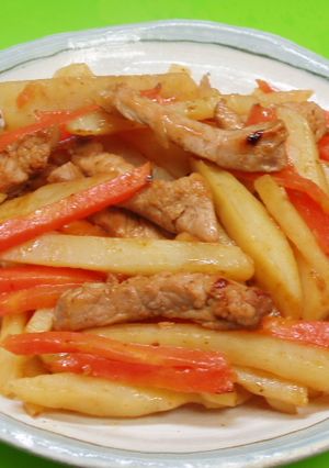 ヘルシー豚肉とじゃがいものお酢炒め-レシピのメイン写真