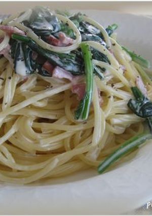 ほうれん草とベーコンのクリームパスタ♪-レシピのメイン写真