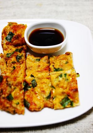 納豆とにらと豚肉の韓国風チヂミ。-レシピのメイン写真