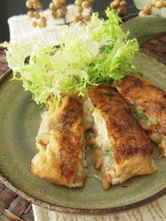 大根餅風?納豆のきつね焼き-レシピのメイン写真