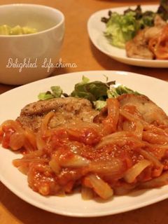 ポークソテーのトマトソースかけ-レシピのメイン写真