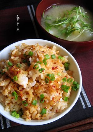 1分そこらの【葱まんま】混ぜ混ぜご飯♪-レシピのメイン写真