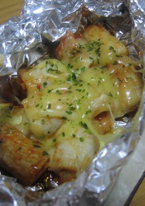 ちくわのキムチーズホイル焼き-レシピのメイン写真