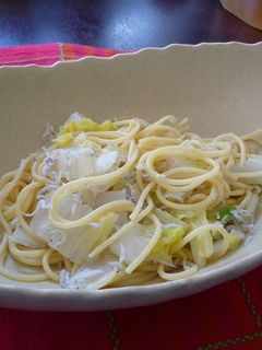 ノンオイル・白菜としらすの柚子胡椒パスタ-レシピのメイン写真