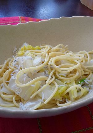 ノンオイル・白菜としらすの柚子胡椒パスタ-レシピのメイン写真