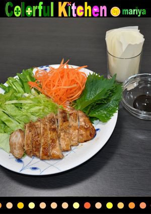 ☆春巻きの皮で、チキンの手巻きサラダ☆-レシピのメイン写真