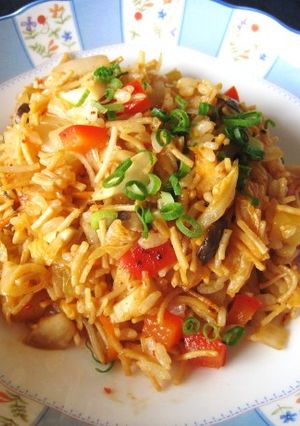 ダイエット主食：大豆麺のキムチチャーハン-レシピのメイン写真
