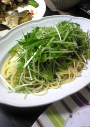 シラスとみずなのスパゲッティー-レシピのメイン写真