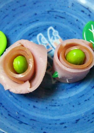 ハムと枝豆で小さなお花☆彡-レシピのメイン写真