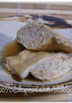 がんもどき風つくね入り巾着の煮物-レシピのメイン写真