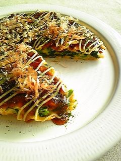 ほうれん草と卵でお好み焼き風オムレツ-レシピのメイン写真
