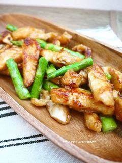ぷりぷり!鶏むね肉とアスパラの中華炒め-レシピのメイン写真