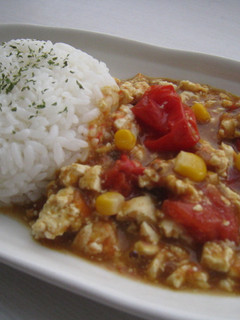 残ったカレーで!豆腐とトマトのカレー☆-レシピのメイン写真