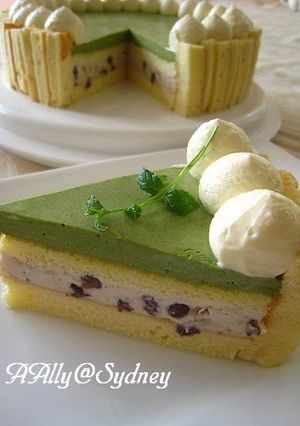 あずき＆抹茶のムースケーキ-レシピのメイン写真