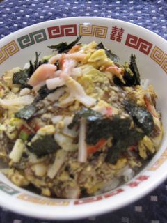 もずくとキムチの卵とじどんぶり-レシピのメイン写真
