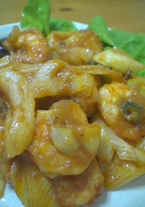 バナメイエビとなんでも葱のケチャップ炒め-レシピのメイン写真