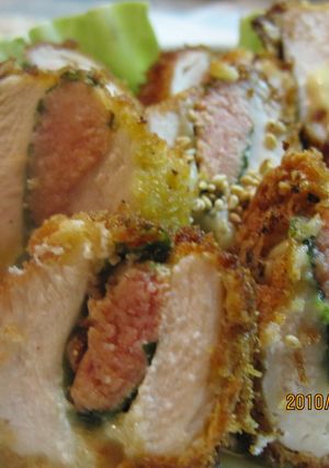 ヘルシー鳥むね肉めんたいチーズかつ♪-レシピのメイン写真