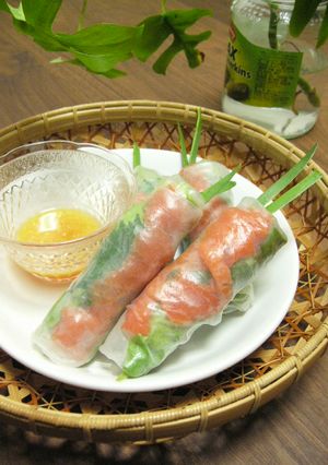 スモークサーモンとアボカドの生春巻き-レシピのメイン写真