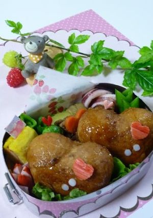 肉巻きラブラブハート弁当-レシピのメイン写真