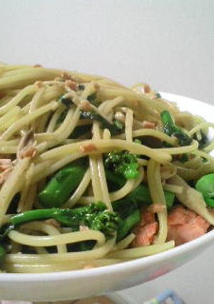 菜の花と鮭の和風パスタ-レシピのメイン写真