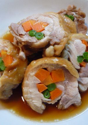 ☼超簡単♪レンジで鶏もも肉の野菜巻き-レシピのメイン写真
