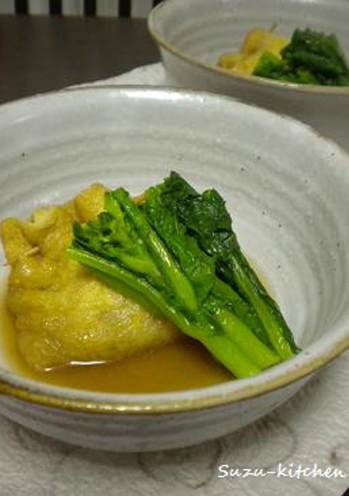 巾着の甘辛煮　菜の花添え-レシピのメイン写真