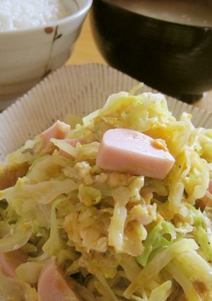 千切りキャベツ＊炒めて朝ご飯-レシピのメイン写真