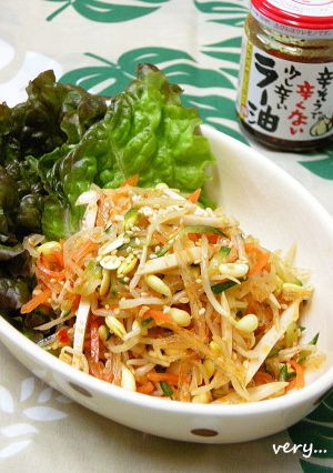 低カロ*大豆もやしと糸寒天の桃ラー和え-レシピのメイン写真