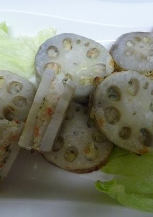 さくさく★れんこんのえび挟み焼き-レシピのメイン写真